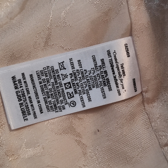 😍EUC TED BAKER LONDON Blubele Sequined Cropped Cocktail Jacket, White/Gold, 0 - Picture 12 of 15